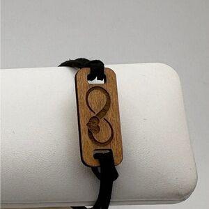Laser Engraved Wood Infinity Heart Bracelet